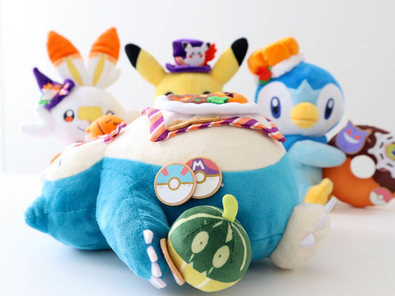 ポケモンセンター　ハロウィン　ぬいぐるみ　カビゴン、ポッチャマ、