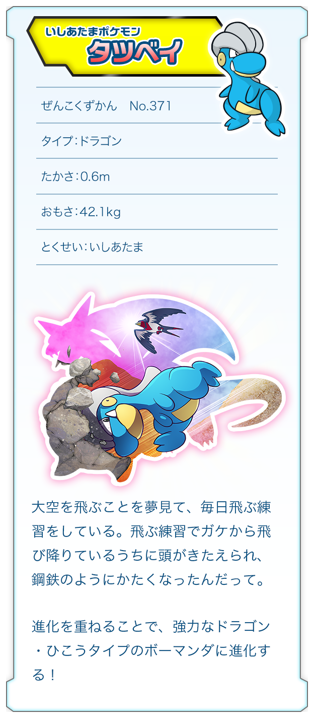 いしあたまポケモン タツベイ