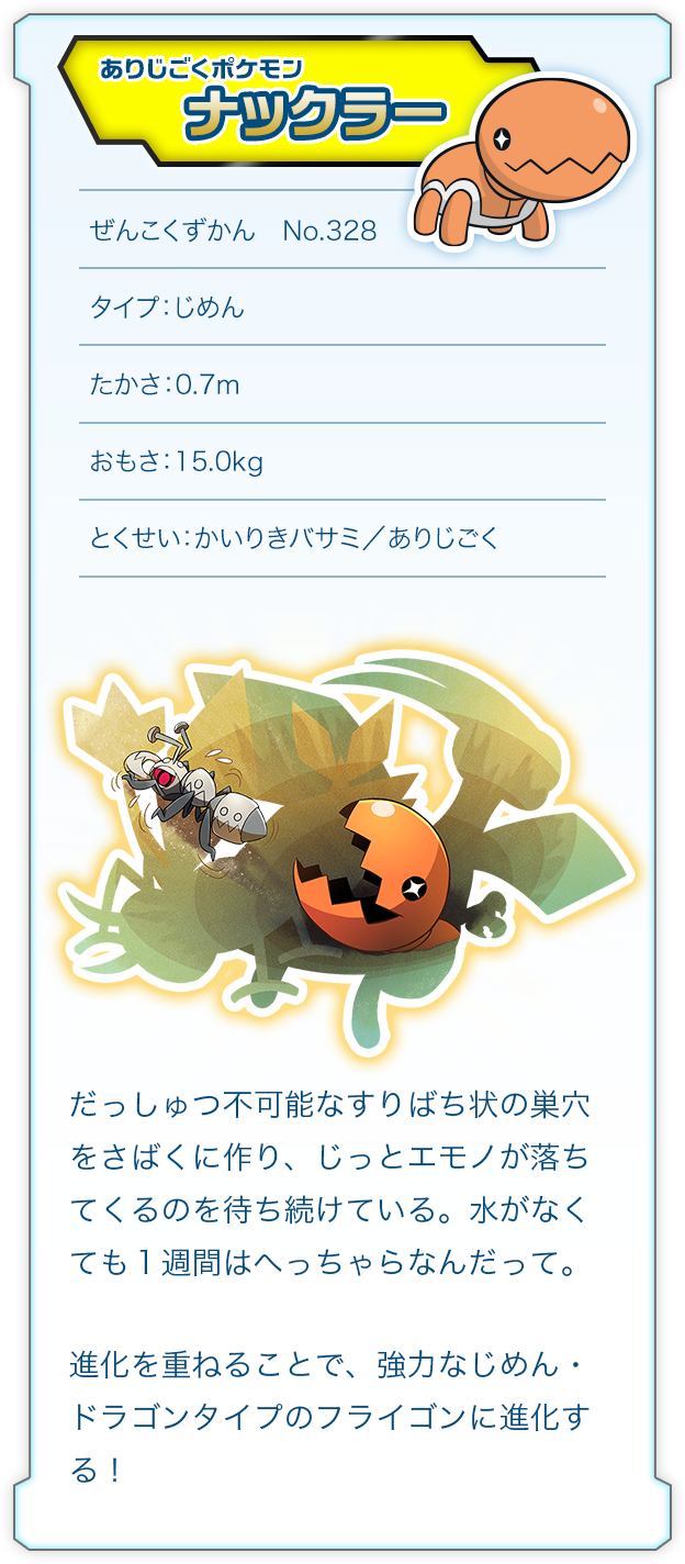 ありじごくポケモン ナックラー