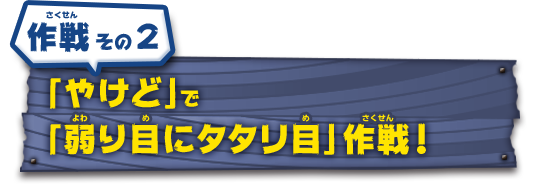 作戦その2　「やけど」で「弱り目にタタリ目」作戦！