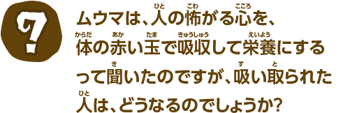 ムウマは、人の怖がる心を、体の赤い玉で吸収して栄養にするって聞いたのですが、吸い取られた人は、どうなるのでしょうか？