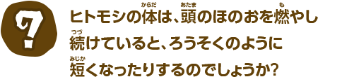 ヒトモシの体は、頭のほのおを燃やし続けていると、ろうそくのように短くなったりするのでしょうか？