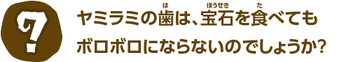 ヤミラミの歯は、宝石を食べてもボロボロにならないのでしょうか？