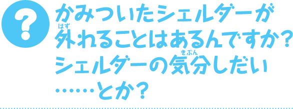 かみついたシェルダーが外れることはあるんですか？ シェルダーの気分しだい……とか？